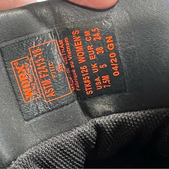 NEW WORX By Red Wing Shoes Black Steel Toe Boots - Picture 9 of 13